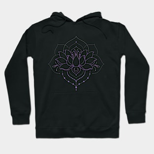 Blooming Lotus Flower / Mandala Version / Purple Hoodie